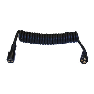 3 Core Coiled Cable with Moulded Plugs - 3m