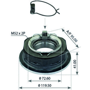 Axle End Nut - M52x2/AF95