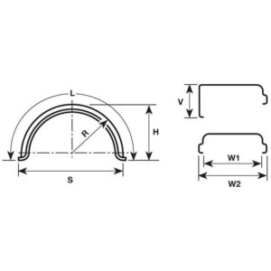 Single Arch Mudwing - J43A 610x1270x610mm - Pair