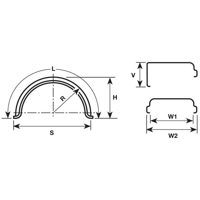 Single Arch Mudwing - J45A 650x1300x660mm - Pair