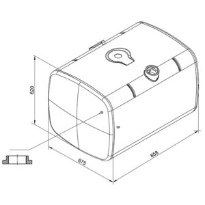 Fuel Tank 620 X 675 X 858MM 300 Litre Aluminium - To Suit DAF
