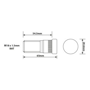 WHEEL STUD M18X1.5 RHT 54.5MM UH