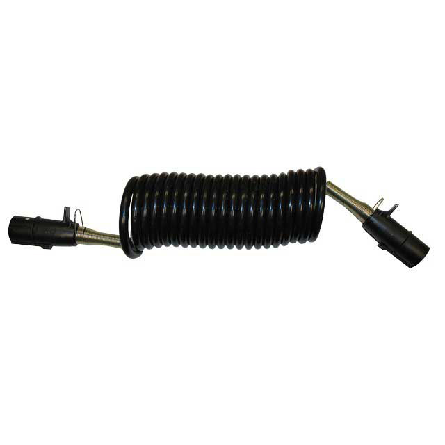 7 Core Black 'N' Type Electrical Coil with Plastic Plugs 4.5m
