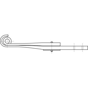 TRAILING ARM ASSY M30 BUSH.THIN BASE PLATE, BOLT 105MM
