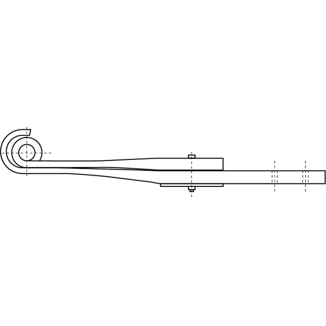 TRAILING ARM ASSY M30 BUSH.THIN BASE PLATE, BOLT 105MM