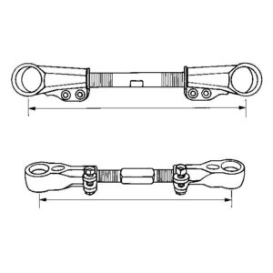 TORQUE ARM ASSY W/O BUSHES ADJ. 381/438MM (SMT)