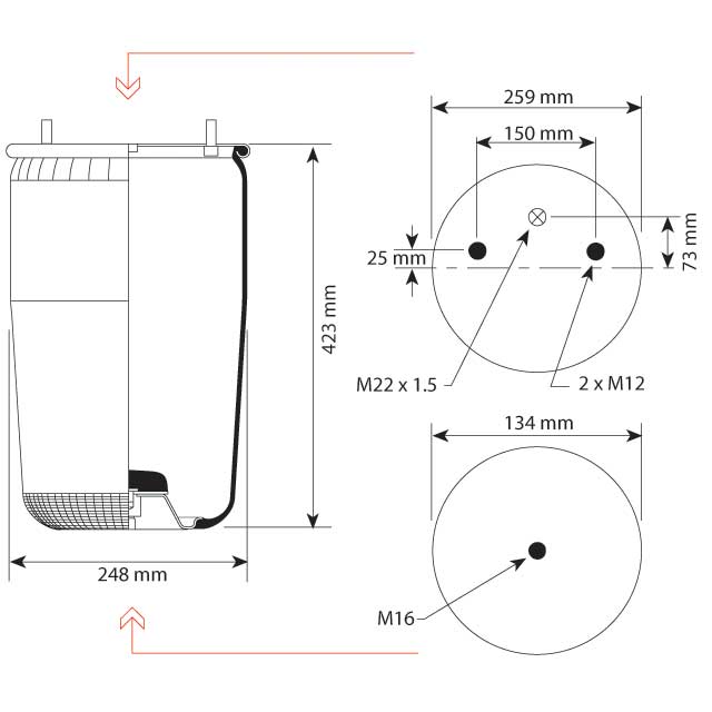 AIRSPRING SERVICE ASSY (ASK020) BPW