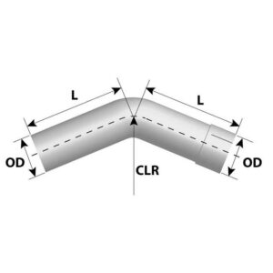 ELBOW PIPE - 4 OD/ 4 ID 45DEG L235MM