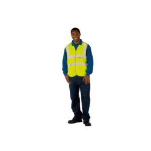 SHORT SLEEVE WAISTCOAT HI VIS YELLOW (XXL) CLASS 2