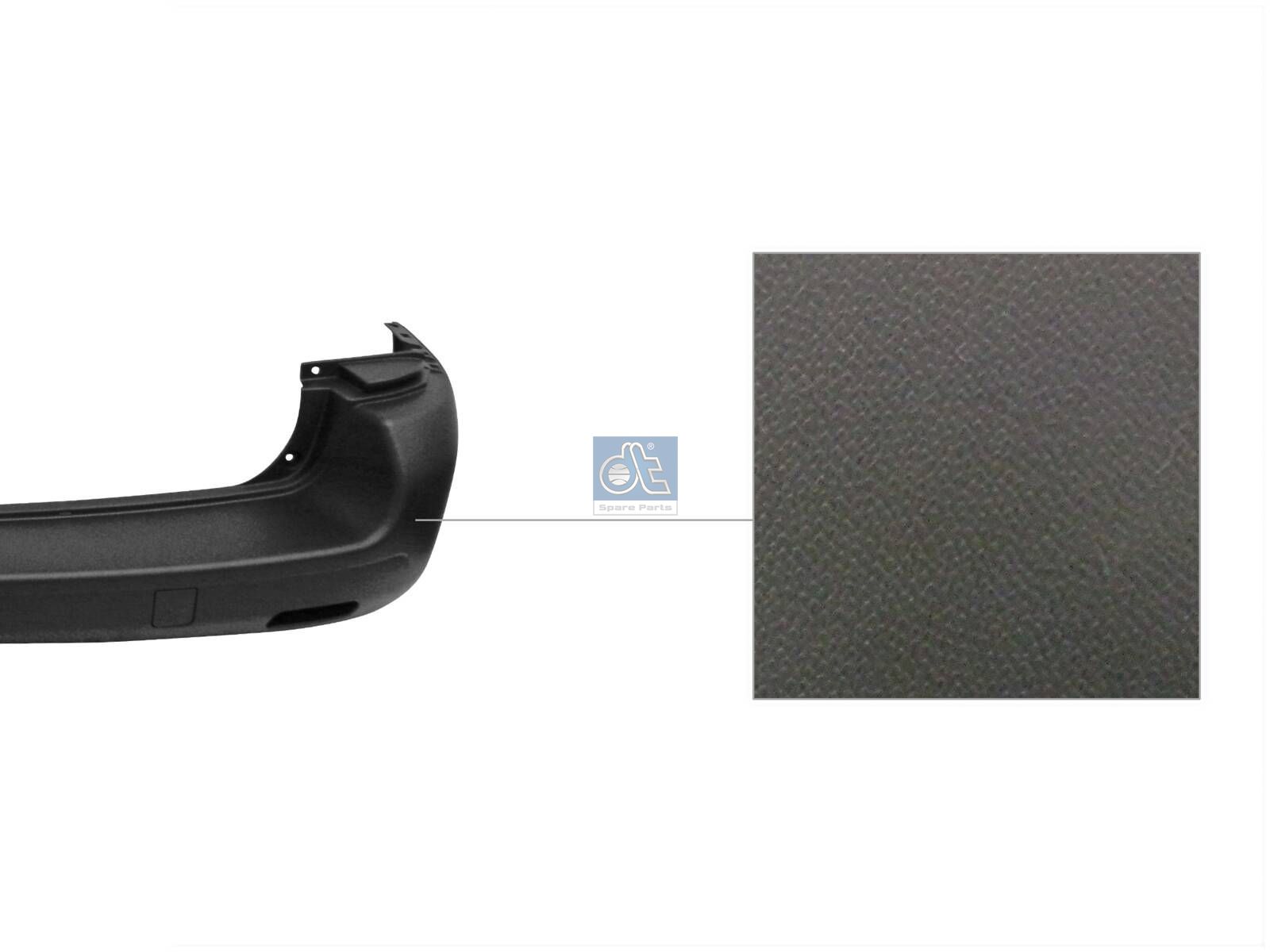 DT Spare Parts 12.82240 Bumper, rear, black