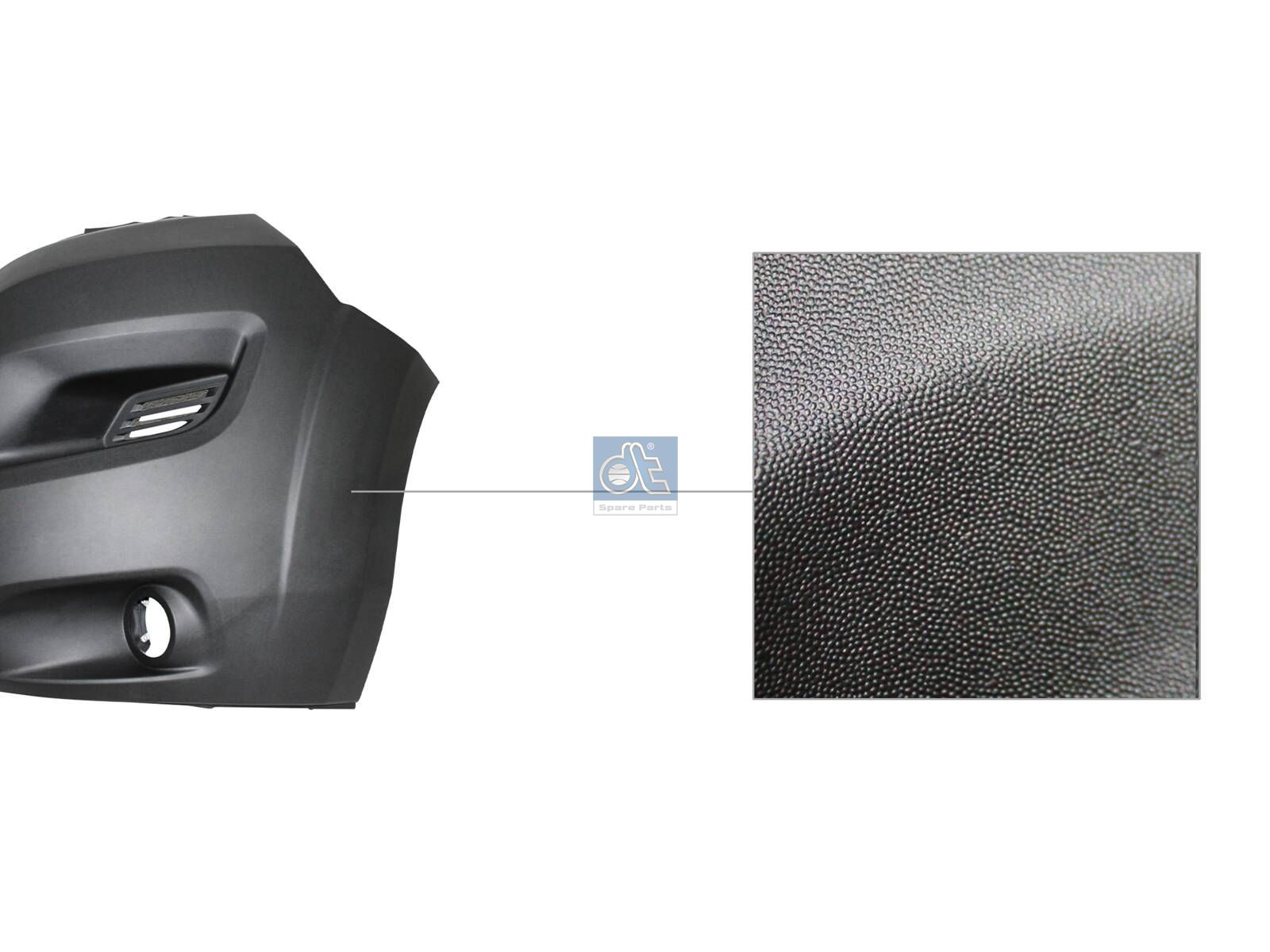 DT Spare Parts 12.82285 Bumper corner, left, black