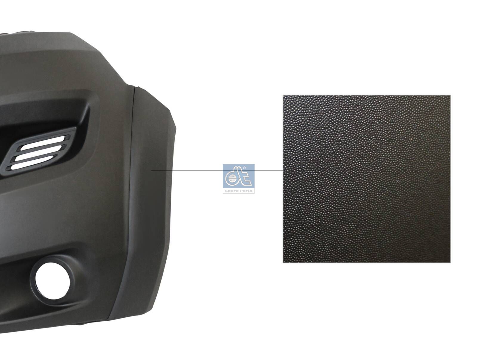 DT Spare Parts 12.82286 Bumper corner, left, black