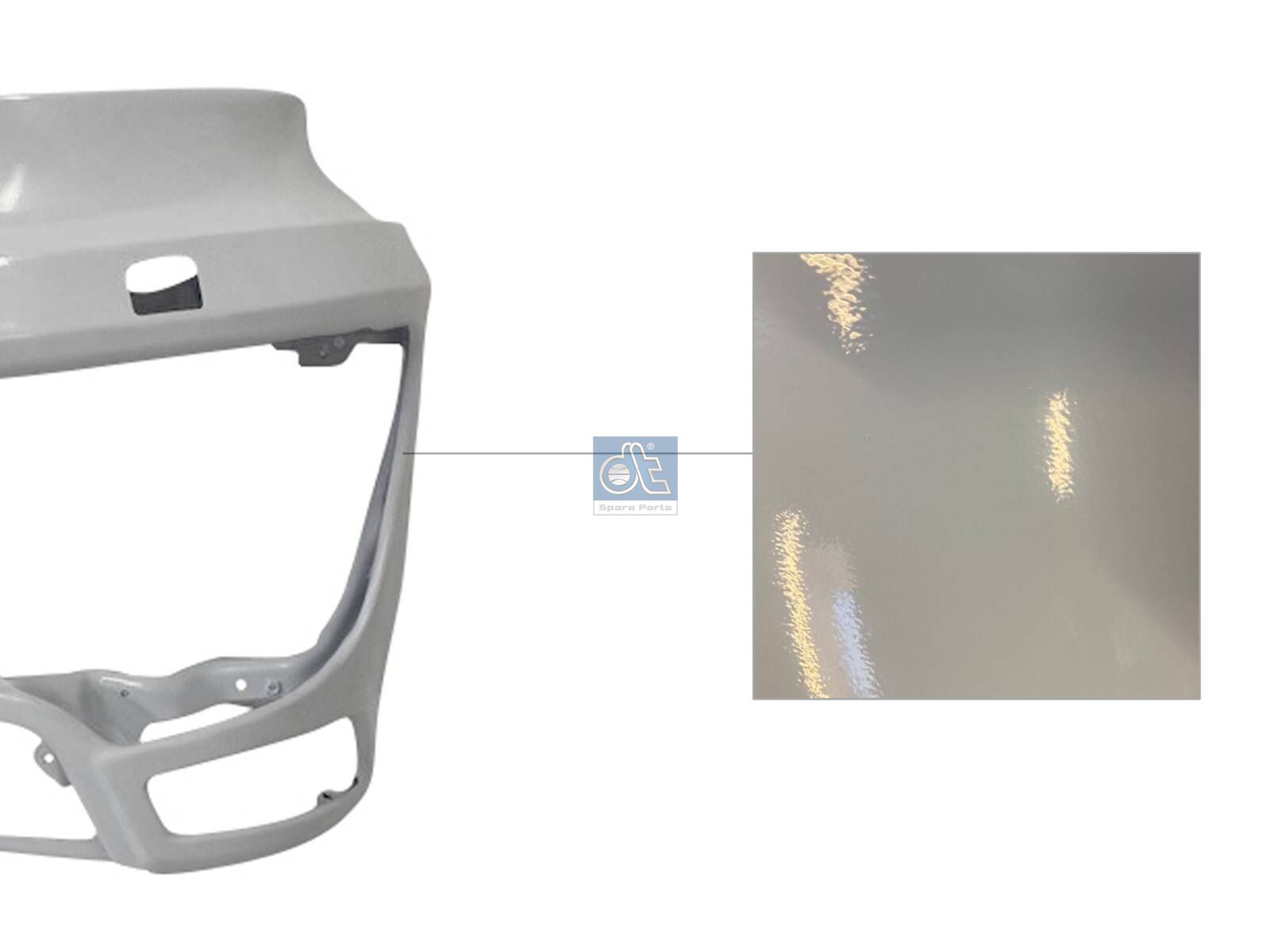 DT Spare Parts 4.74210 Bumper corner, left, white primed